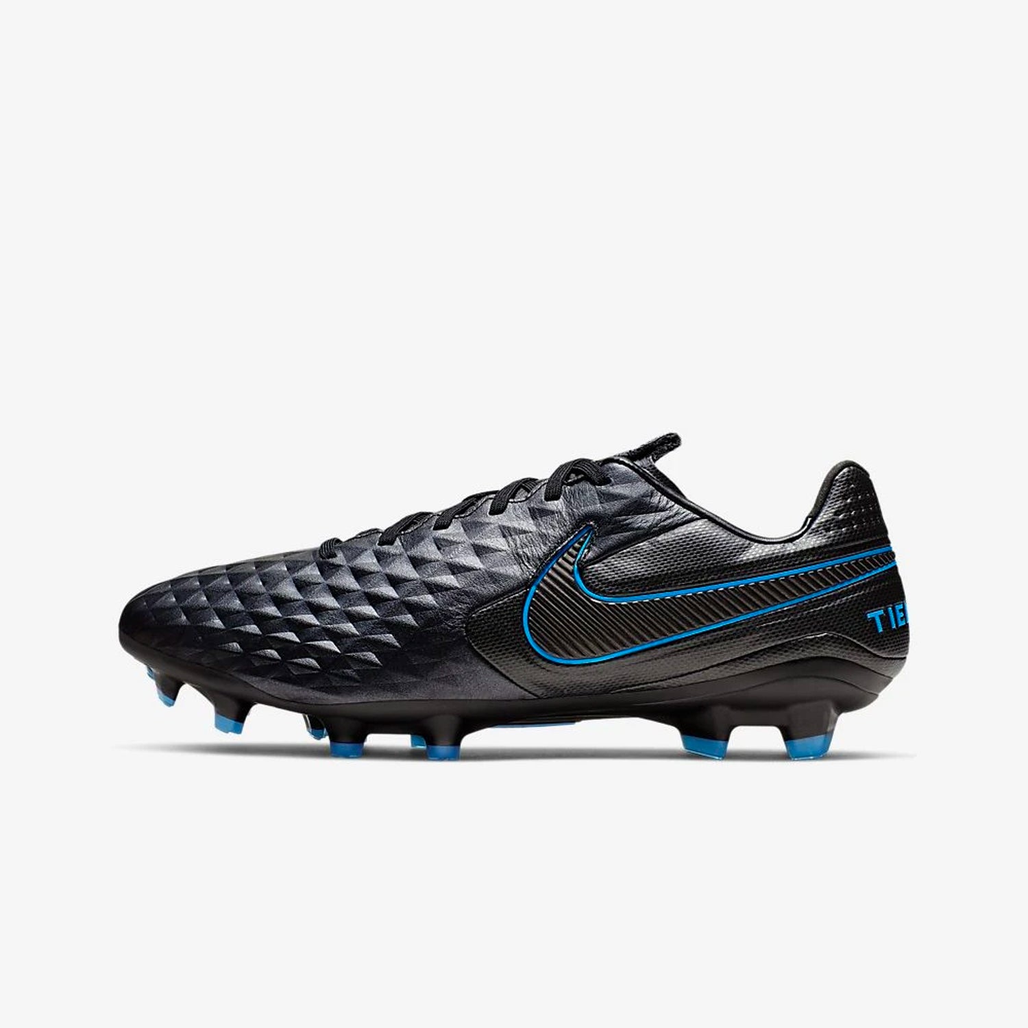 Men's Tiempo Legend 8 Pro FG Cleats - Black/Blue Hero - AT6133-004-NIKE by Nike | Available at Niky's Sports