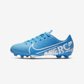 Kid's Vapor 13 Academy FG/MG Cleats - White/Obsidian - AT8123-414-NIKE by Nike | Available at Niky's Sports