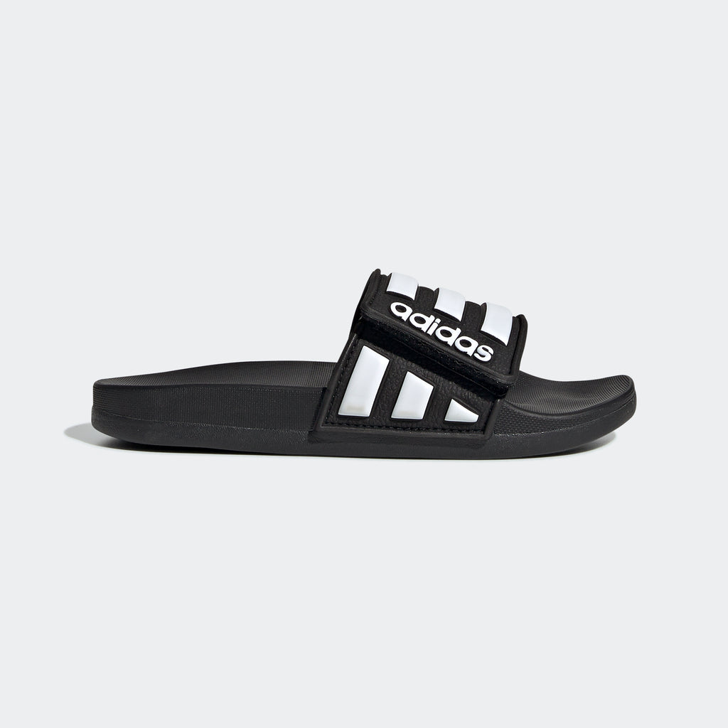 Adilette Comfort Adjustable Slides Kids - Core Black/Cloud White/Core Black - EG1879-ADIDAS by Adidas | Available at Niky's Sports