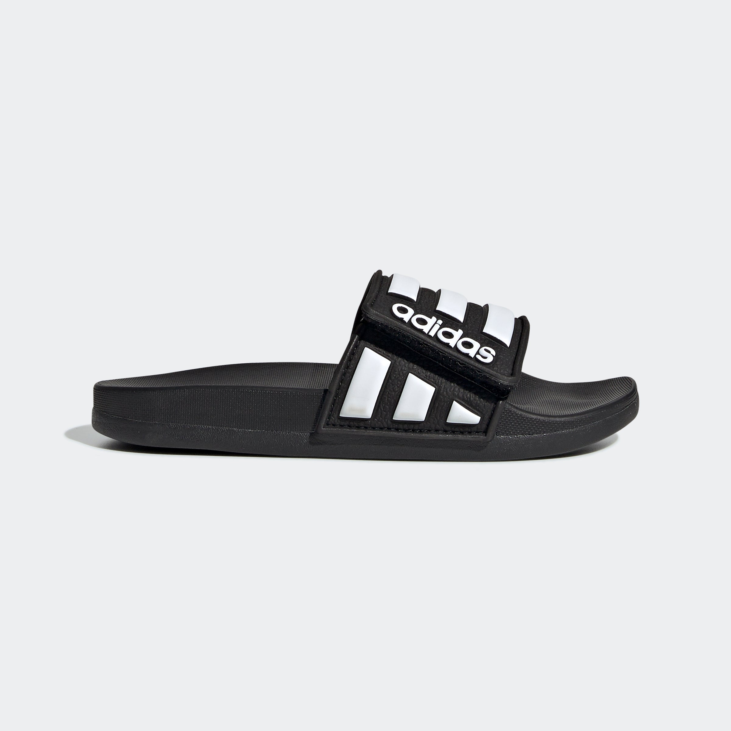 Adilette Comfort Adjustable Slides Kids - Core Black/Cloud White/Core Black - EG1879-ADIDAS by Adidas | Available at Niky's Sports