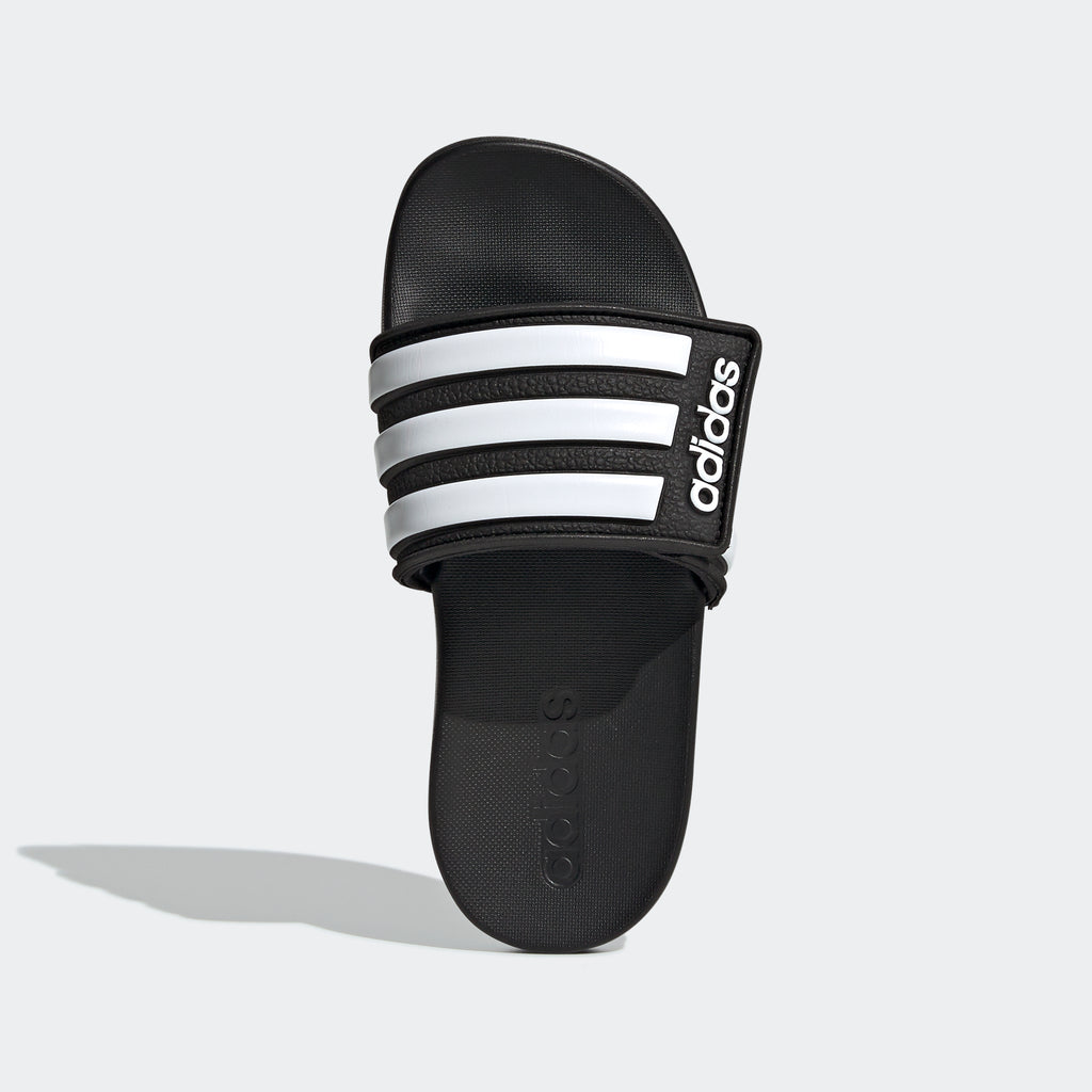 Adilette Comfort Adjustable Slides Kids - Core Black/Cloud White/Core Black - EG1879-ADIDAS by Adidas | Available at Niky's Sports