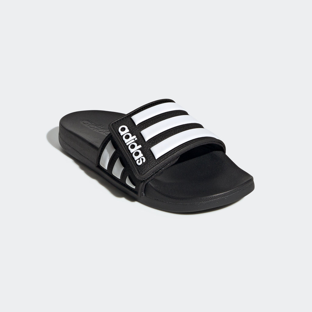 Adilette Comfort Adjustable Slides Kids - Core Black/Cloud White/Core Black - EG1879-ADIDAS by Adidas | Available at Niky's Sports