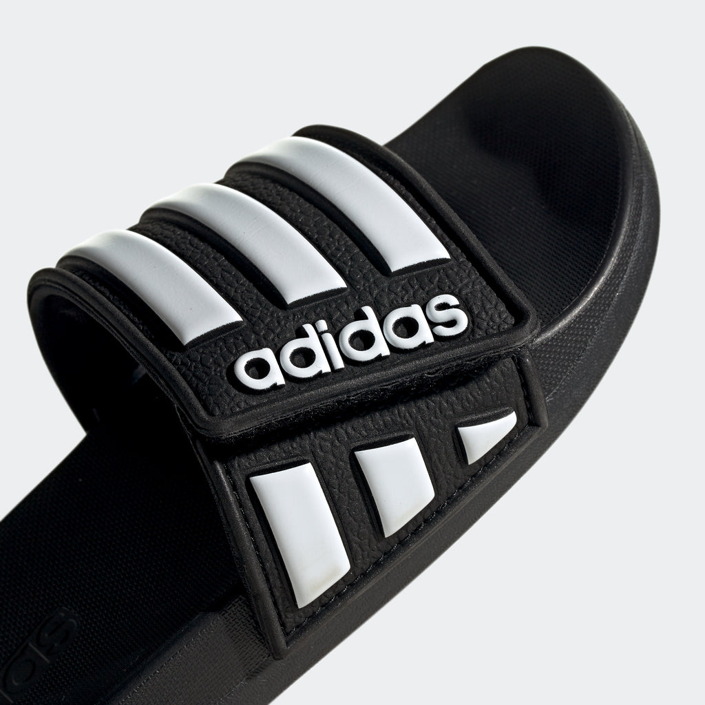 Adilette Comfort Adjustable Slides Kids - Core Black/Cloud White/Core Black - EG1879-ADIDAS by Adidas | Available at Niky's Sports