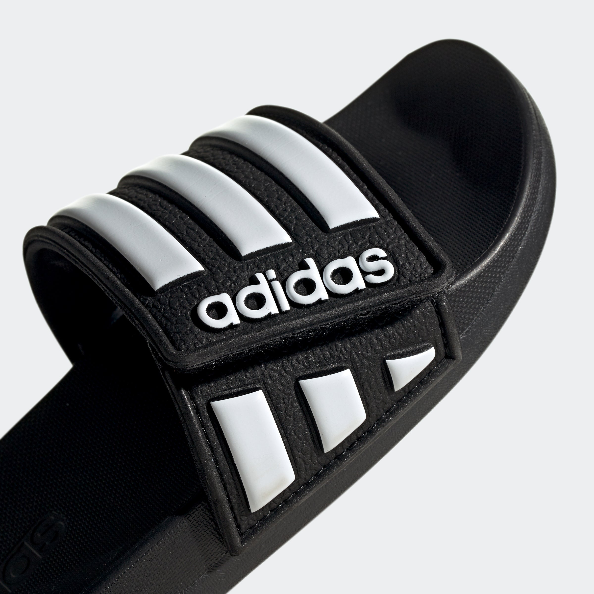 Adilette Comfort Adjustable Slides Kids - Core Black/Cloud White/Core Black - EG1879-ADIDAS by Adidas | Available at Niky's Sports