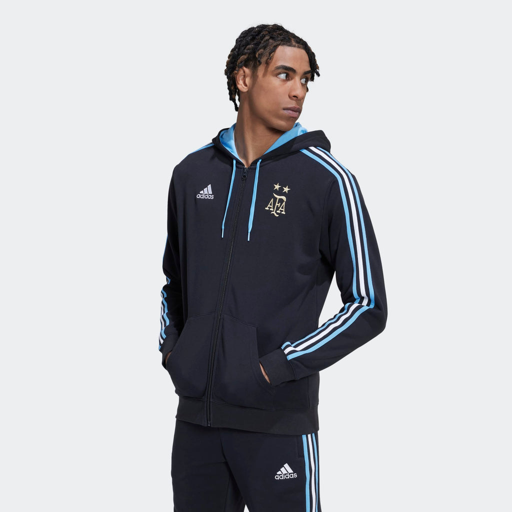 adidas Men's ARGENTINA 3-STRIPES FULL-ZIP HOODIE - HF3959-ADIDAS by adidas | Available at Niky's Sports