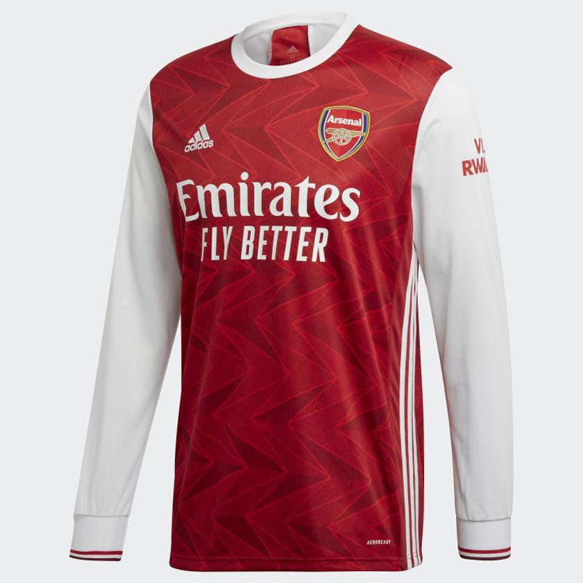 Arsenal Stadium Long Sleeve Home Jersey 20/21 Men's - FH7814-ADIDAS by Adidas | Available at Niky's Sports