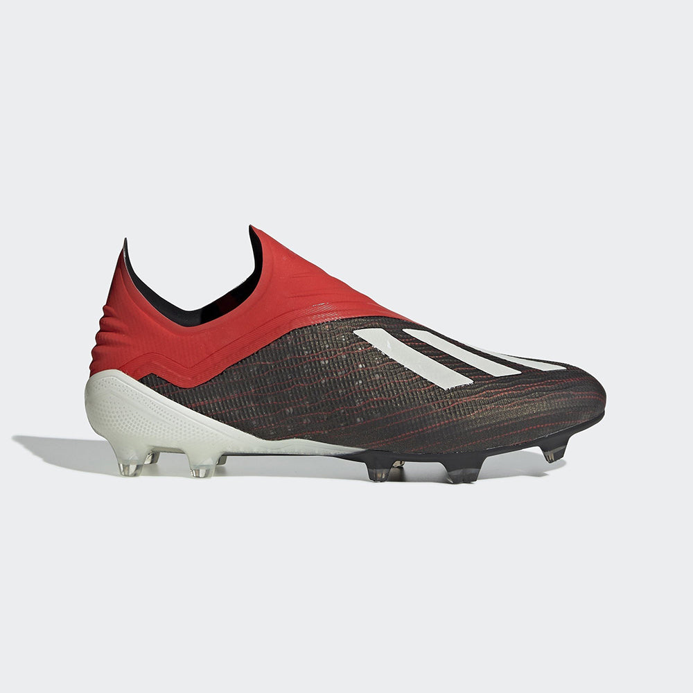 Men's X 18+ FG Soccer Cleats - Black/Cloud White/Red - BB9335-ADIDAS by Adidas | Available at Niky's Sports