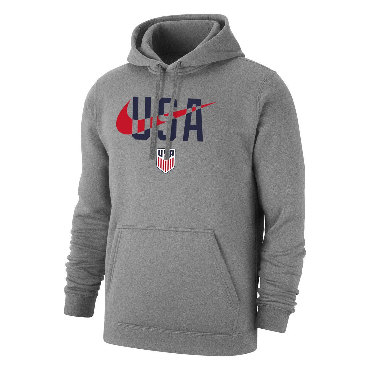 NIKE USA MEN&#39;S CLUB FLEECE HOODIE GRAY - P025027-GREY-NIKE by Nike | Available at Niky&#39;s Sports