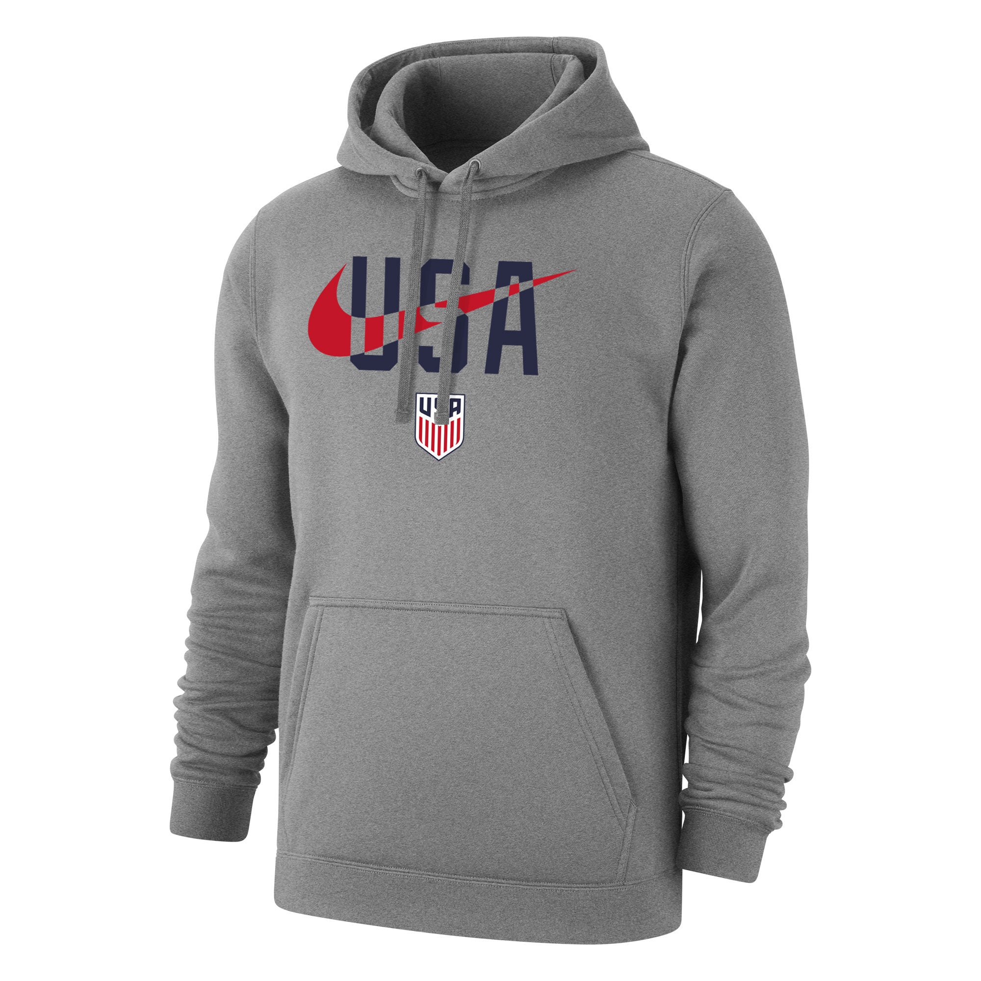 NIKE USA MEN'S CLUB FLEECE HOODIE GRAY - P025027-GREY-NIKE by Nike | Available at Niky's Sports