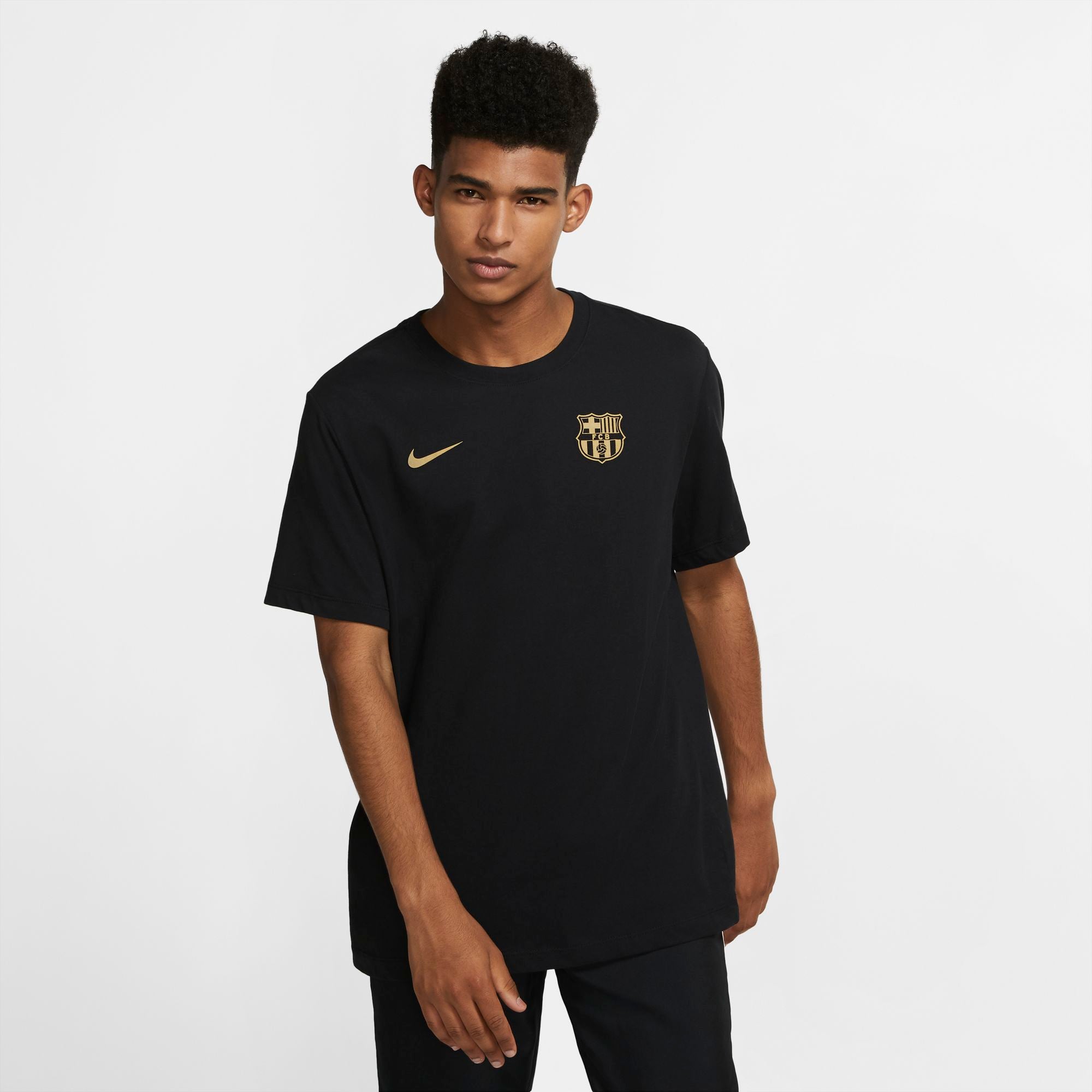 Men's FC Barcelona Football Tee Black - CD1224-010-NIKE by Nike | Available at Niky's Sports