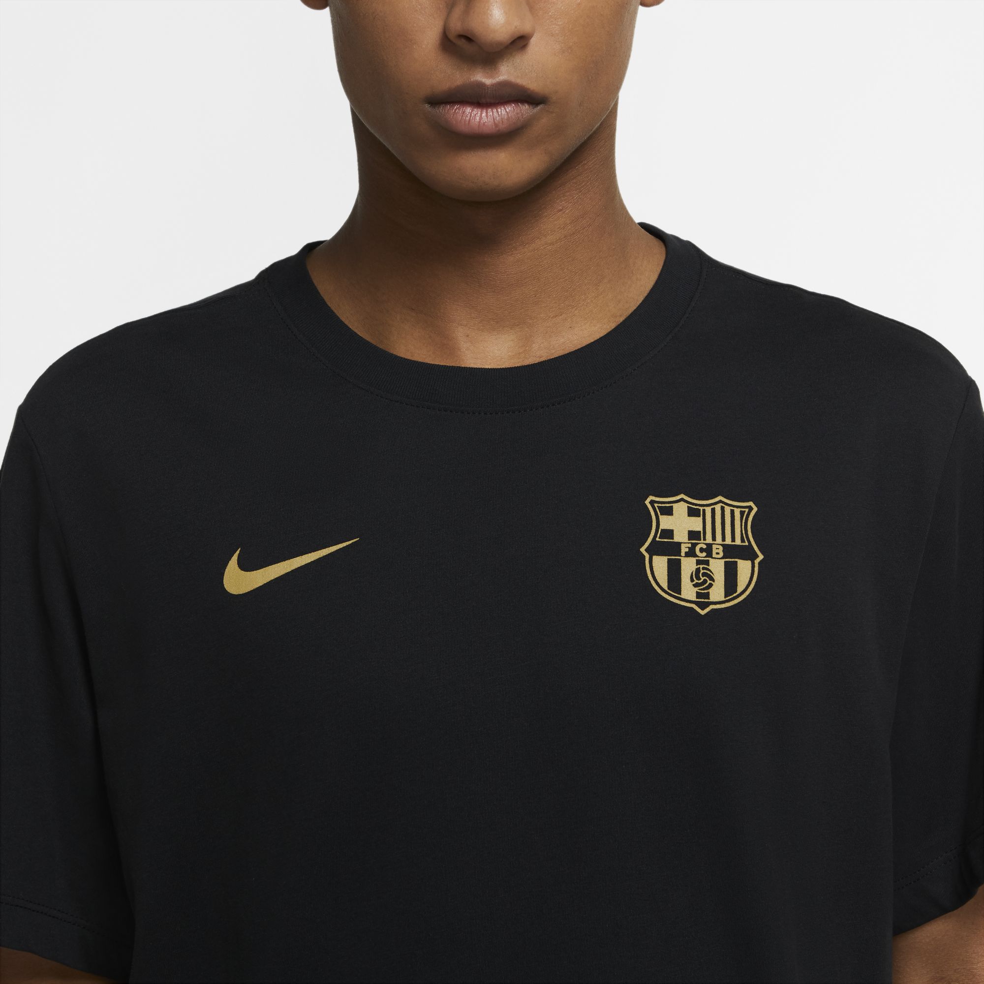 Men's FC Barcelona Football Tee Black - CD1224-010-NIKE by Nike | Available at Niky's Sports