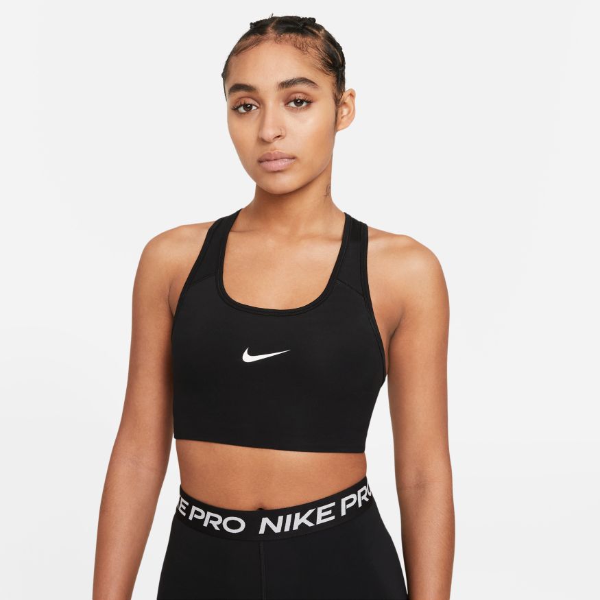 Black Nike Swoosh Medium-Support Padded Sports Bra Women's