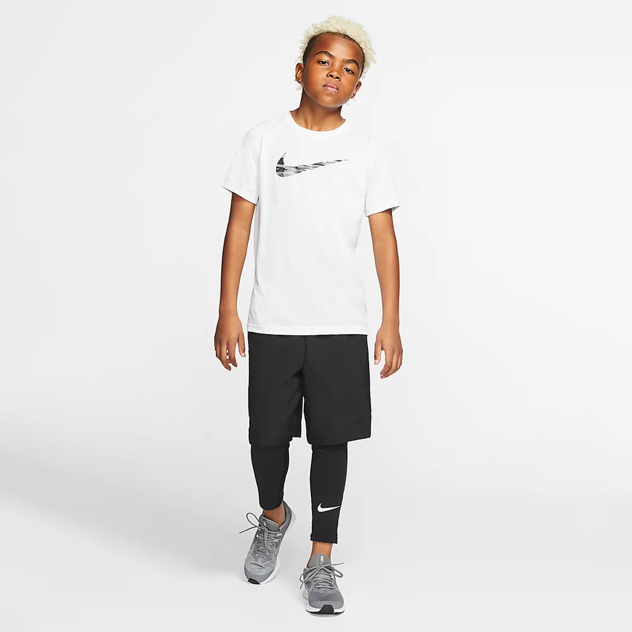 Nike Pro Big Kids Tights - CK4546-010-NIKE by Nike | Available at Niky's Sports