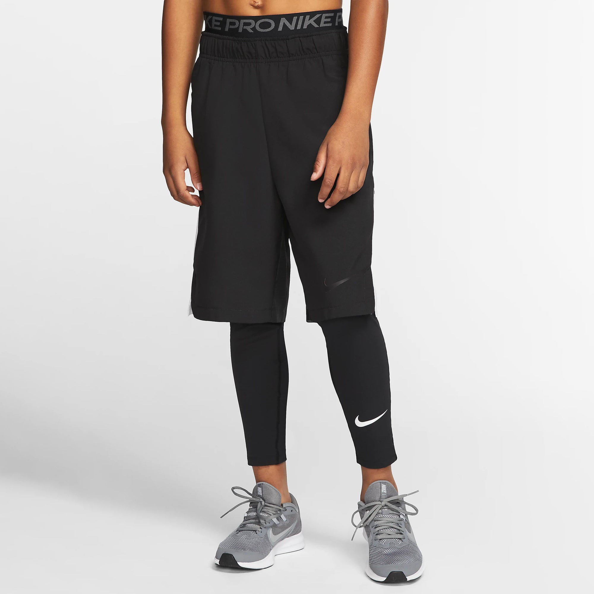 Nike Pro Big Kids Tights - CK4546-010-NIKE by Nike | Available at Niky's Sports