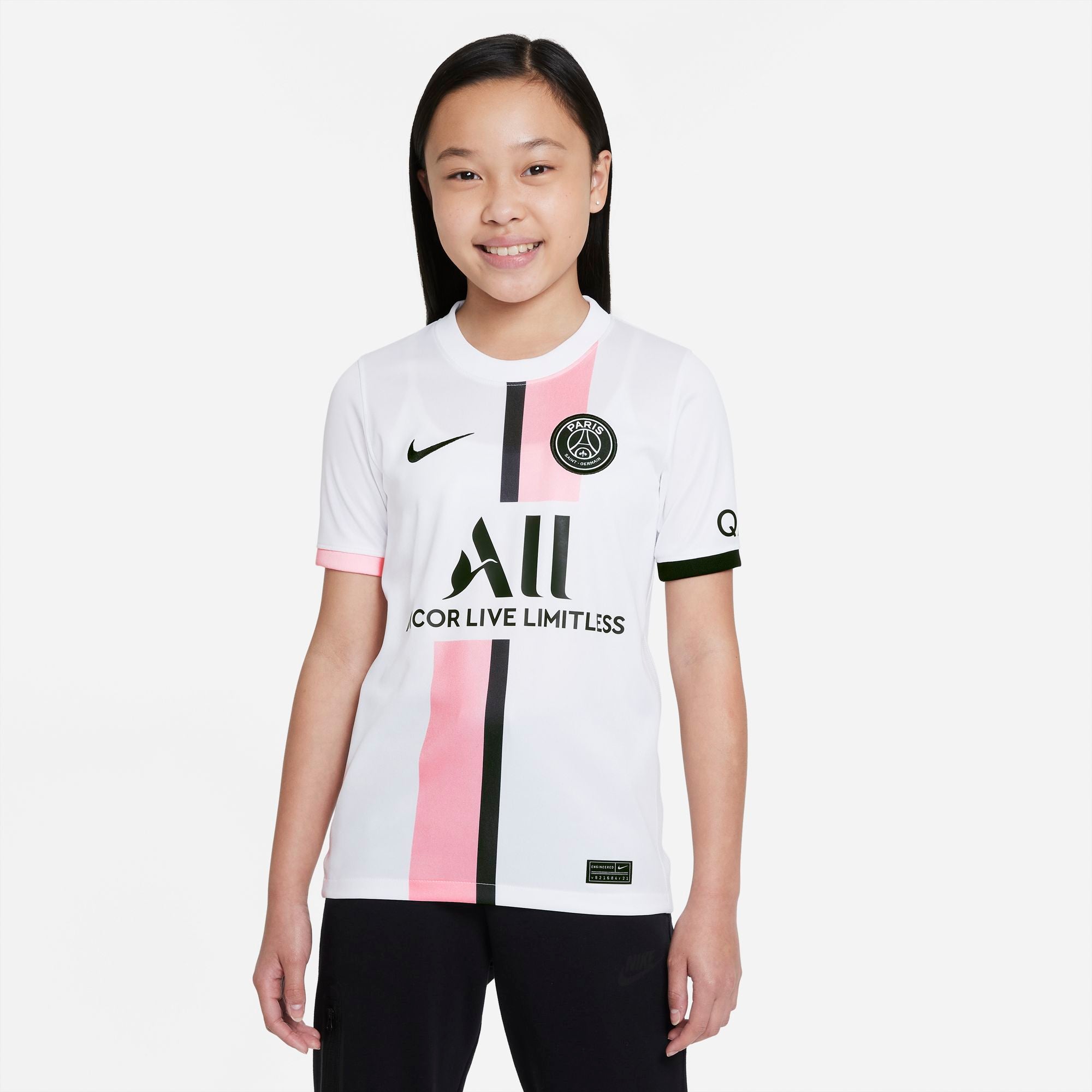 Paris Saint-Germain 2021/22 Stadium Away Big Kids' Nike Dri-FIT Soccer Jersey - CV8231-101-NIKE by Nike | Available at Niky's Sports