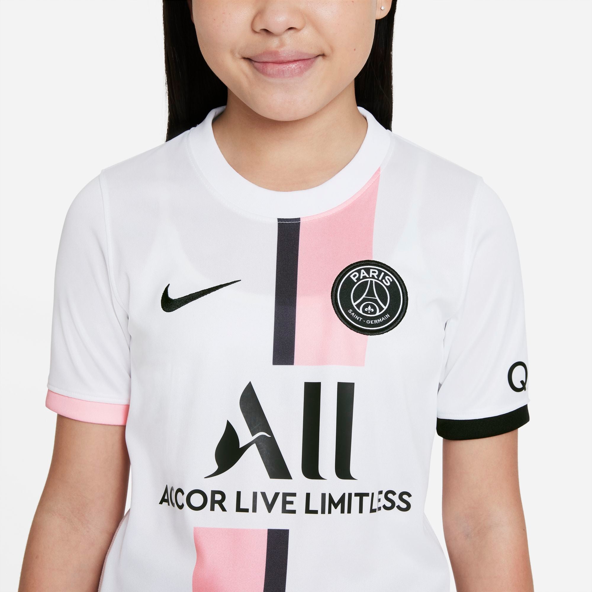 Paris Saint-Germain 2021/22 Stadium Away Big Kids' Nike Dri-FIT Soccer Jersey - CV8231-101-NIKE by Nike | Available at Niky's Sports