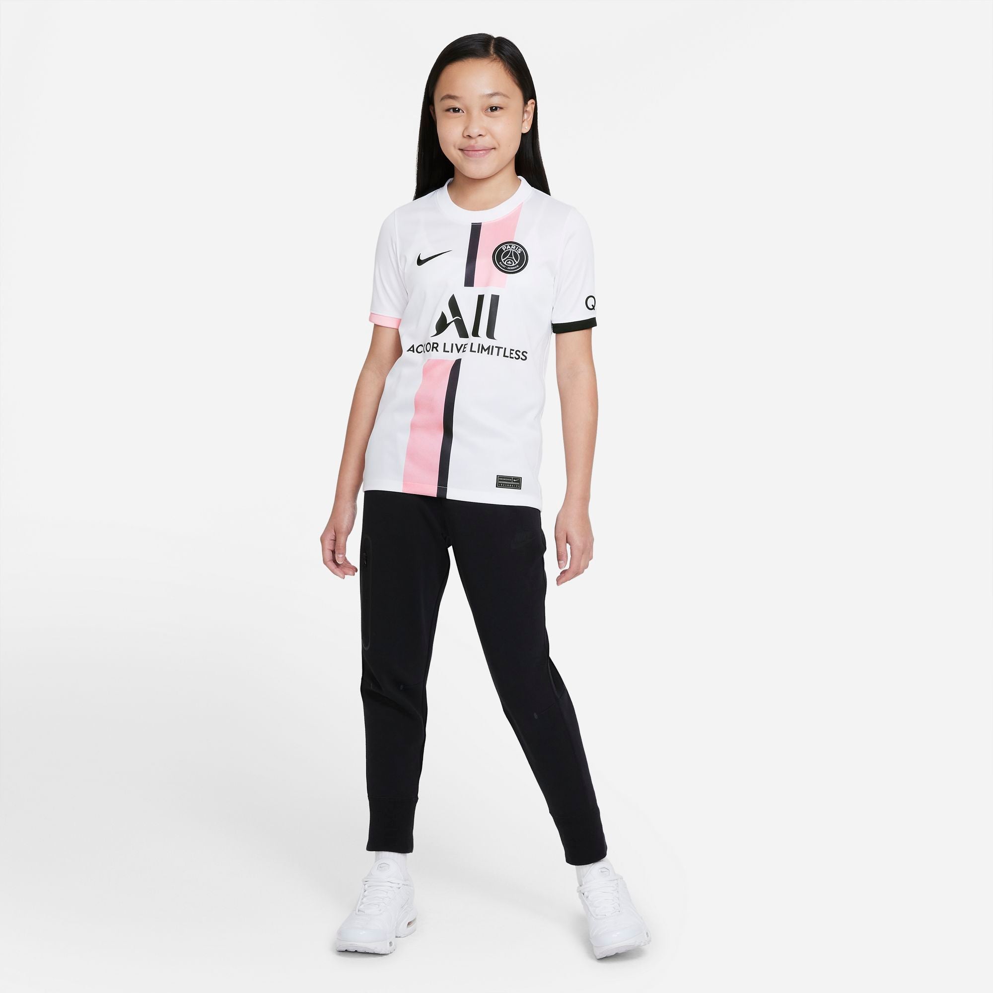 Paris Saint-Germain 2021/22 Stadium Away Big Kids' Nike Dri-FIT Soccer Jersey - CV8231-101-NIKE by Nike | Available at Niky's Sports
