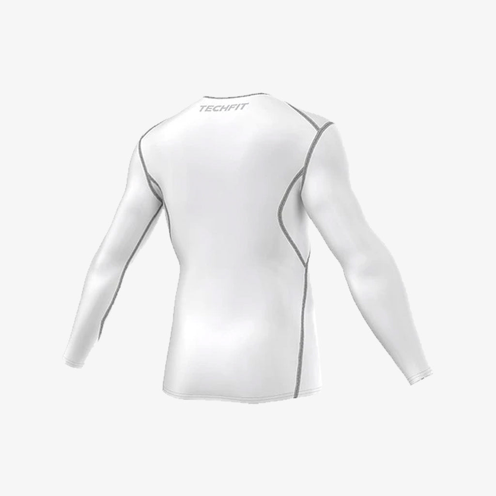 TechFit Base Long Sleeve Tee White Men's - D82058-ADIDAS by Adidas | Available at Niky's Sports