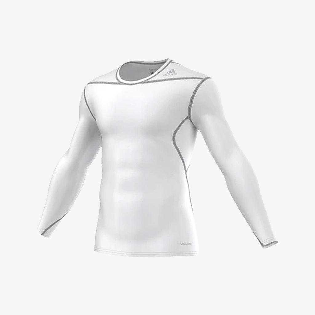 TechFit Base Long Sleeve Tee White Men's - D82058-ADIDAS by Adidas | Available at Niky's Sports