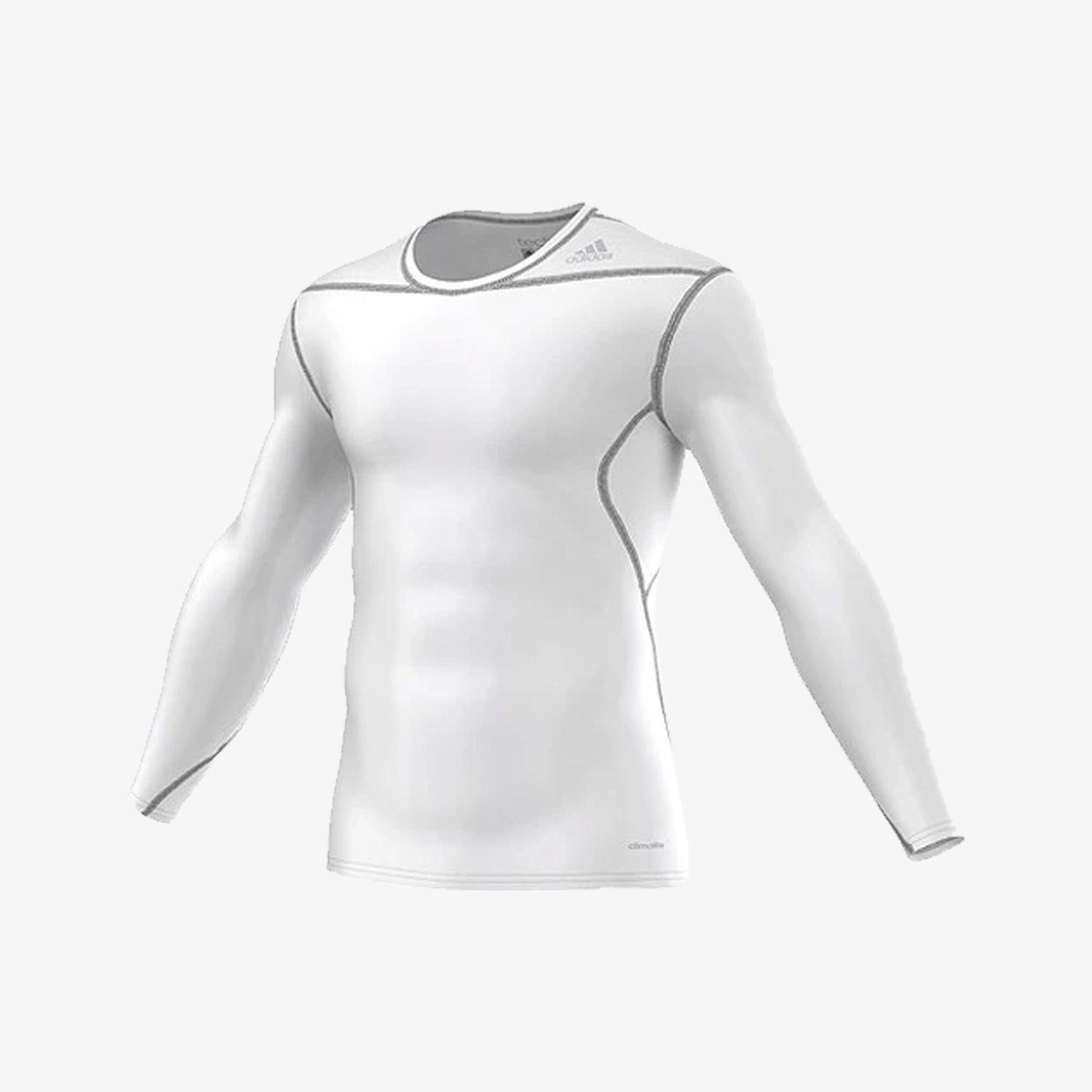 TechFit Base Long Sleeve Tee White Men's - D82058-ADIDAS by Adidas | Available at Niky's Sports