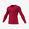 Men's TechFit Base Long Sleeve Shirt - Red - D82061-ADIDAS by Adidas | Available at Niky's Sports