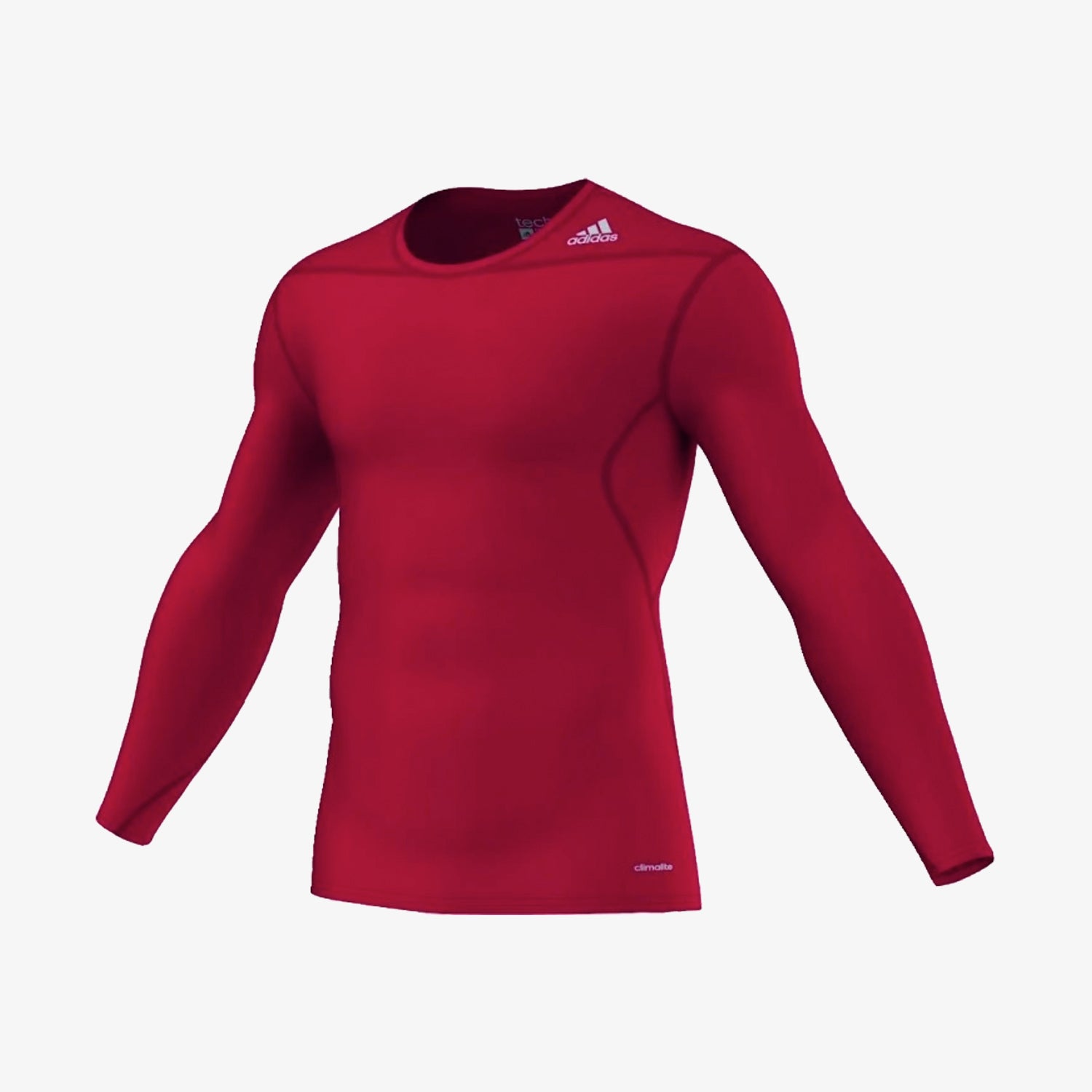 Men's TechFit Base Long Sleeve Shirt - Red - D82061-ADIDAS by Adidas | Available at Niky's Sports