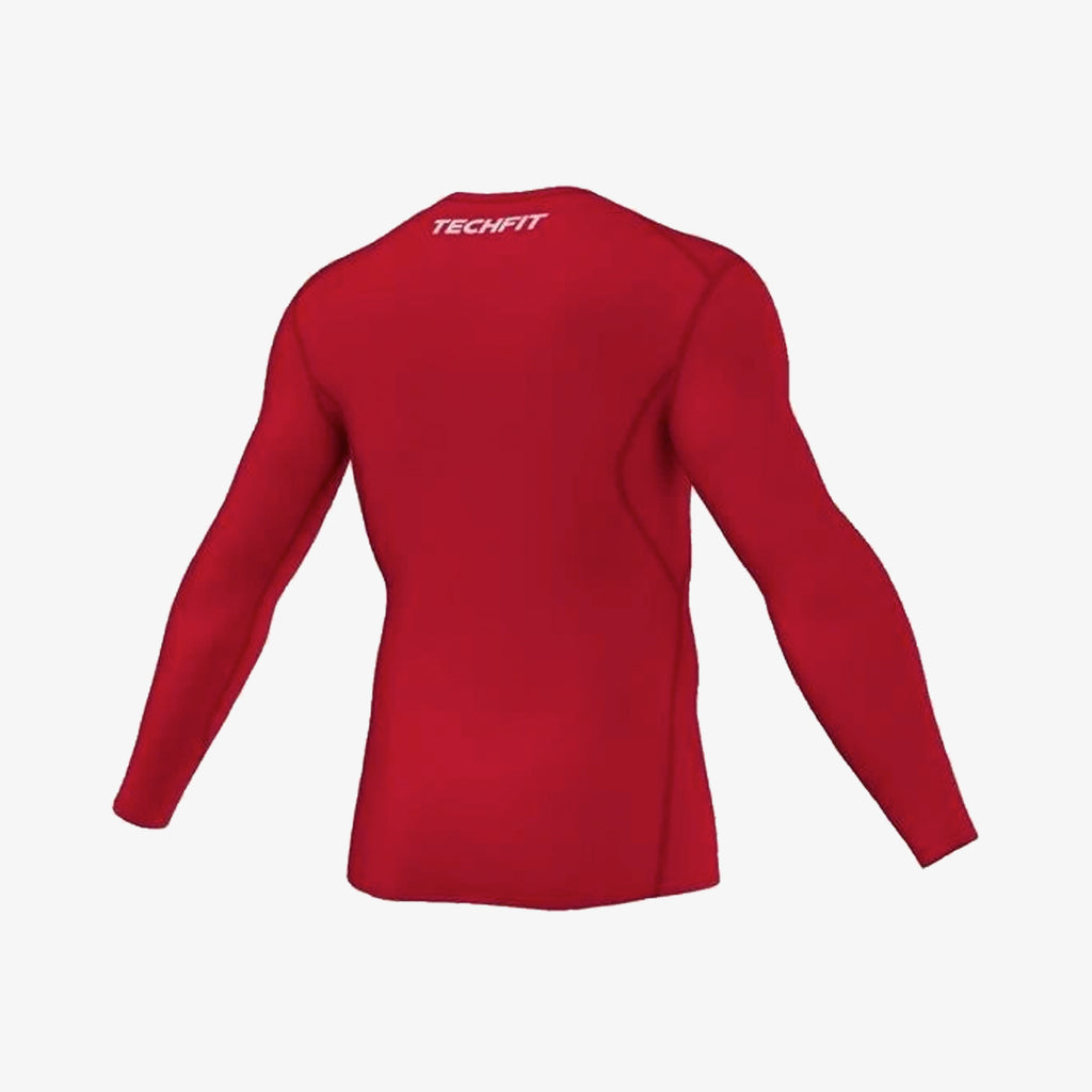 Men's TechFit Base Long Sleeve Shirt - Red - D82061-ADIDAS by Adidas | Available at Niky's Sports