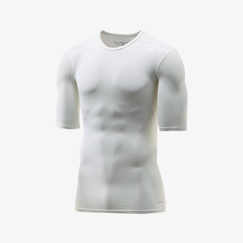 TechFit Compression Base Training Tee White Men's - D82087-ADIDAS by Adidas | Available at Niky's Sports