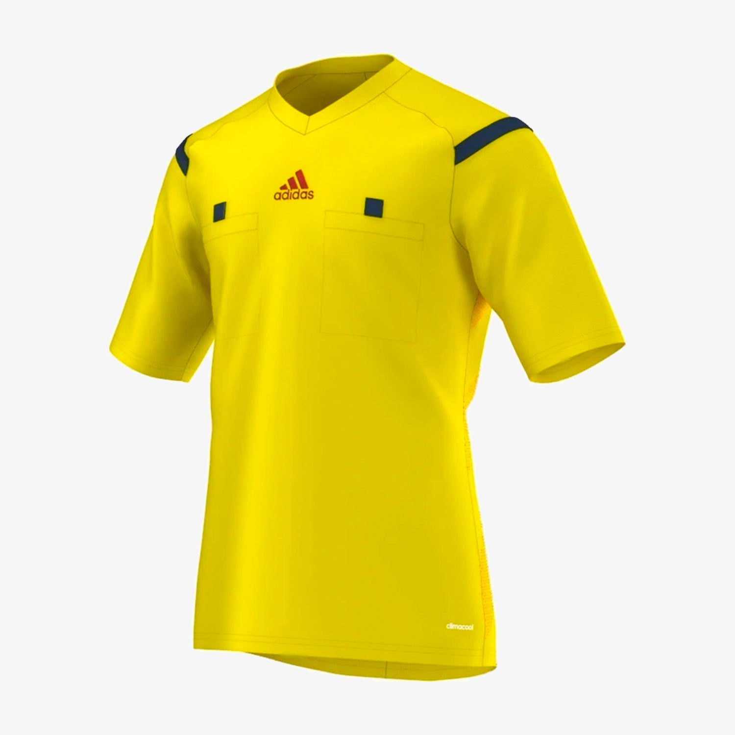 Men's Referee 14 Short-Sleeve Jersey - Vivid Yellow/Navy - D82287-ADIDAS by Adidas | Available at Niky's Sports