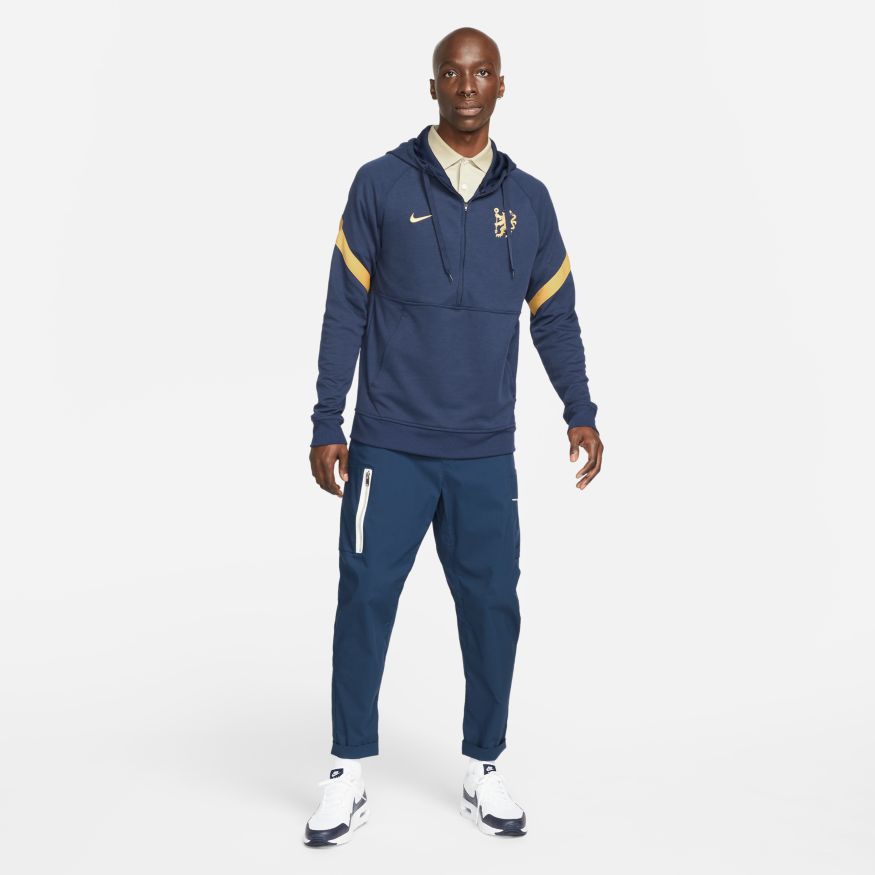 Nike Chelsea FC Men's 1/2-Zip Fleece Soccer Hoodie - DA2529-498-NIKE by Nike | Available at Niky's Sports