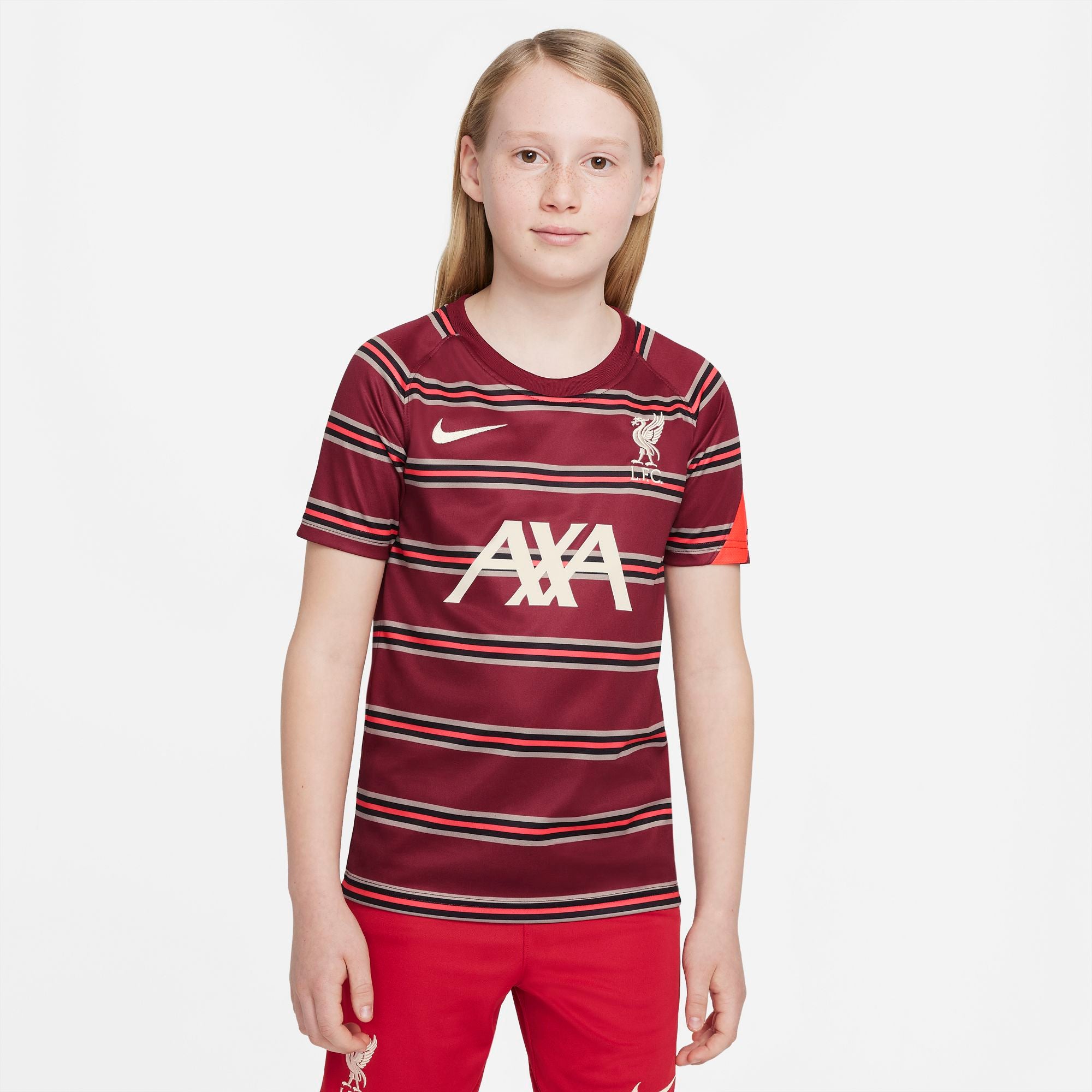 Liverpool FC Big Kids' Pre-Match Short-Sleeve Soccer Top - DB2923-614-NIKE by Nike | Available at Niky's Sports
