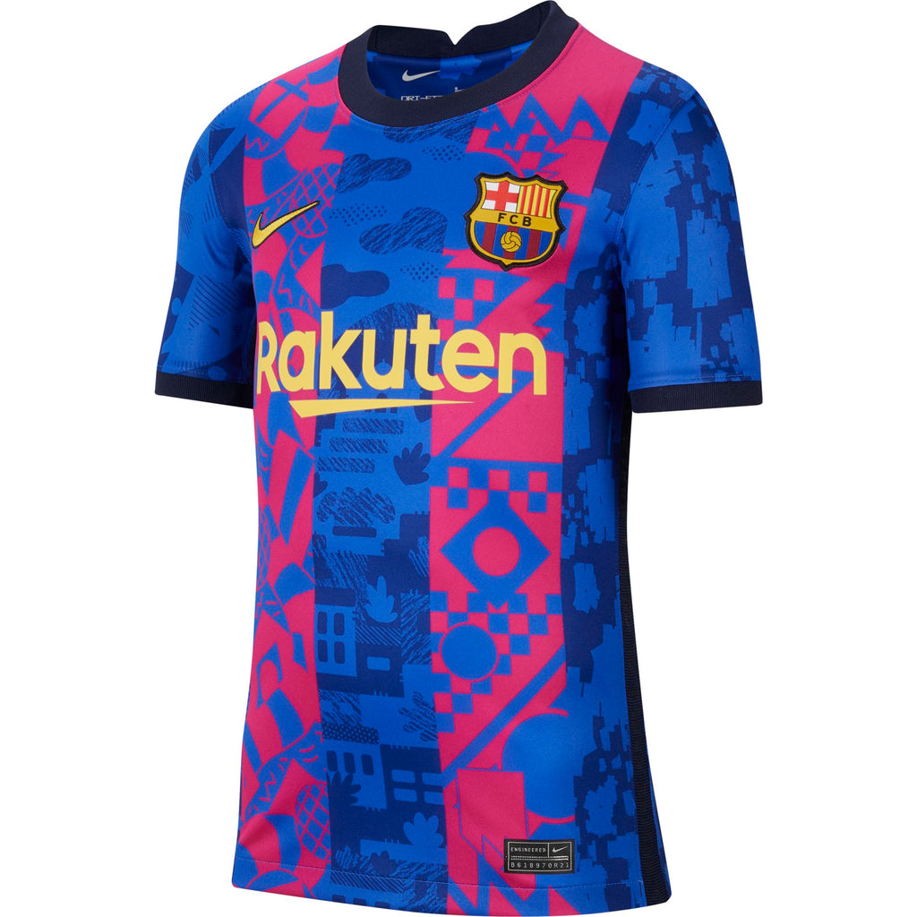 FC Barcelona 2021/22 Stadium Third Big Kids' Nike Dri-FIT Soccer Jersey - DB6241-406-NIKE by Nike | Available at Niky's Sports
