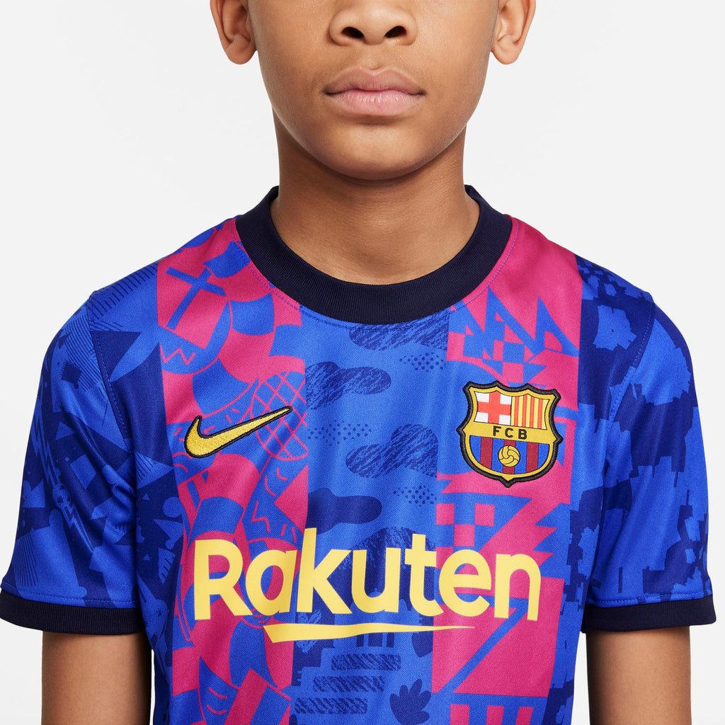FC Barcelona 2021/22 Stadium Third Big Kids' Nike Dri-FIT Soccer Jersey - DB6241-406-NIKE by Nike | Available at Niky's Sports