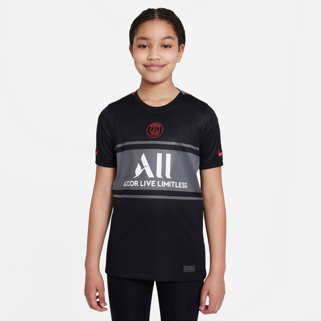Paris-Saint Germain 2021/22 Stadium Third Big Kids' Nike Dri-FIT Soccer Jersey - DB6245-011-NIKE by Nike | Available at Niky's Sports