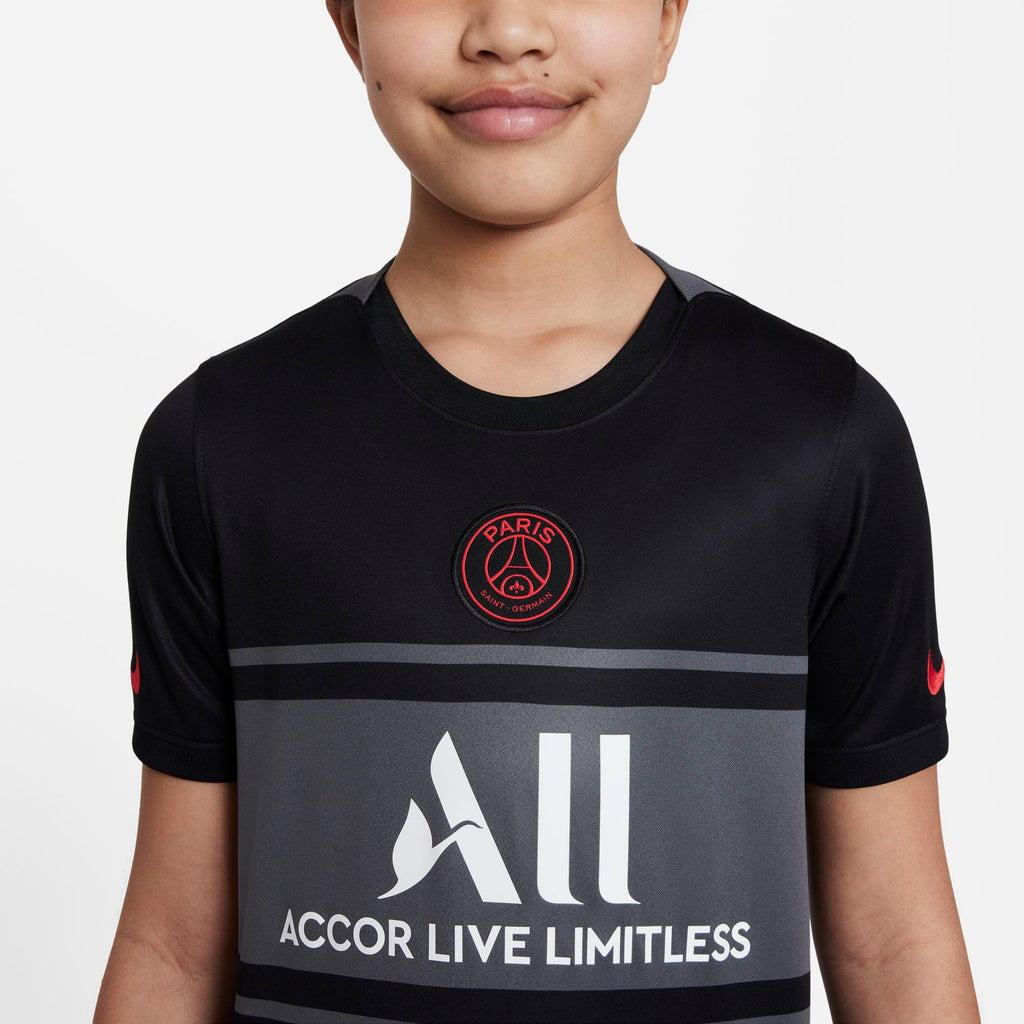 Paris-Saint Germain 2021/22 Stadium Third Big Kids' Nike Dri-FIT Soccer Jersey - DB6245-011-NIKE by Nike | Available at Niky's Sports