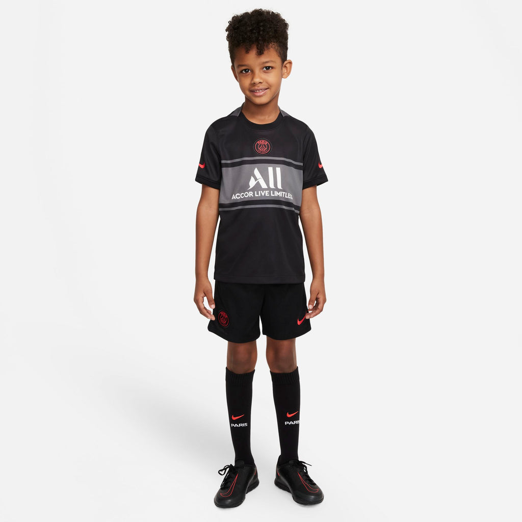 Paris Saint-Germain 2021/22 Third Little Kids' Nike Dri-FIT Soccer Kit - DB6259-011-NIKE by Nike | Available at Niky's Sports