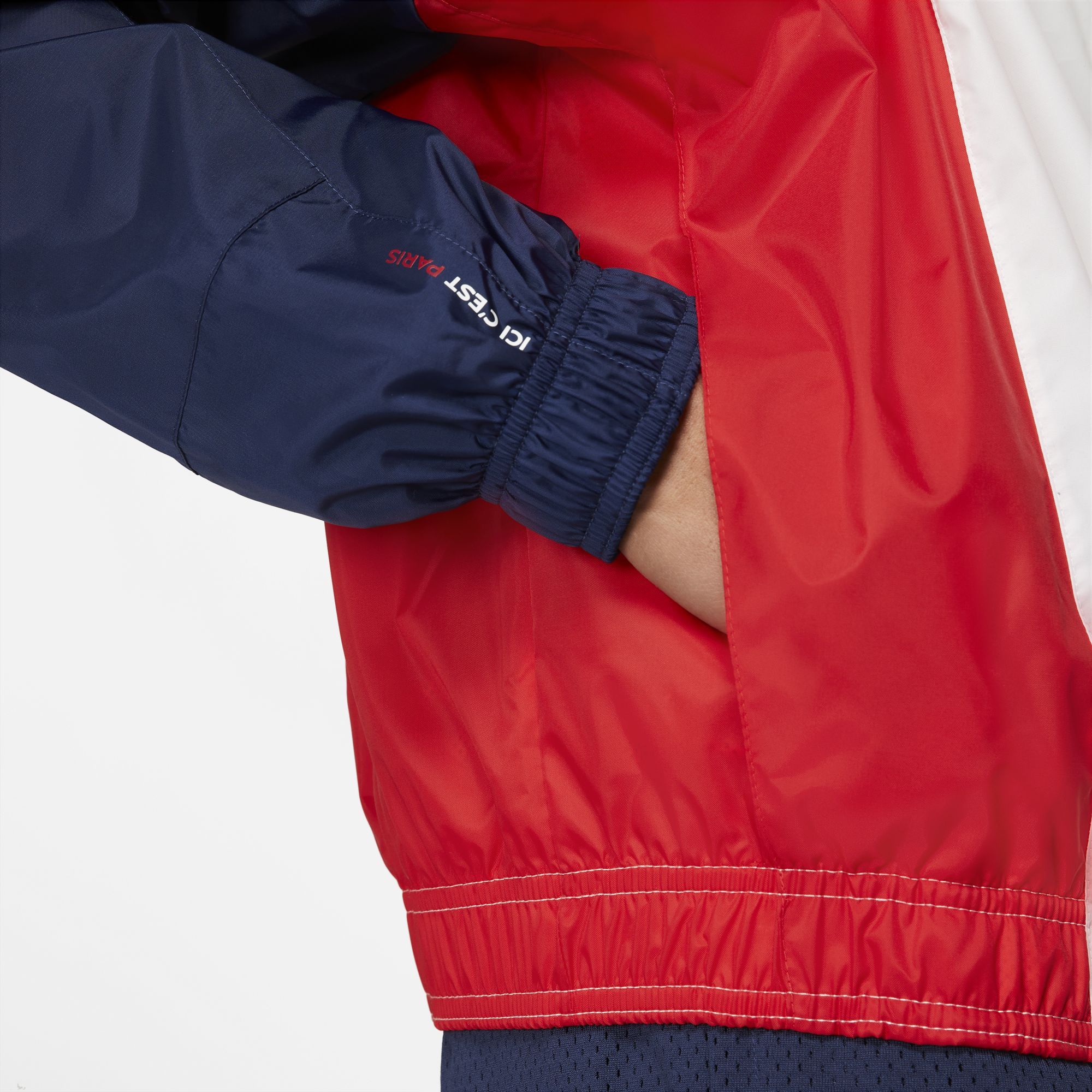 Paris Saint-Germain Men's Nylon Hooded Jacket - DB6487-100-NIKE by Nike | Available at Niky's Sports
