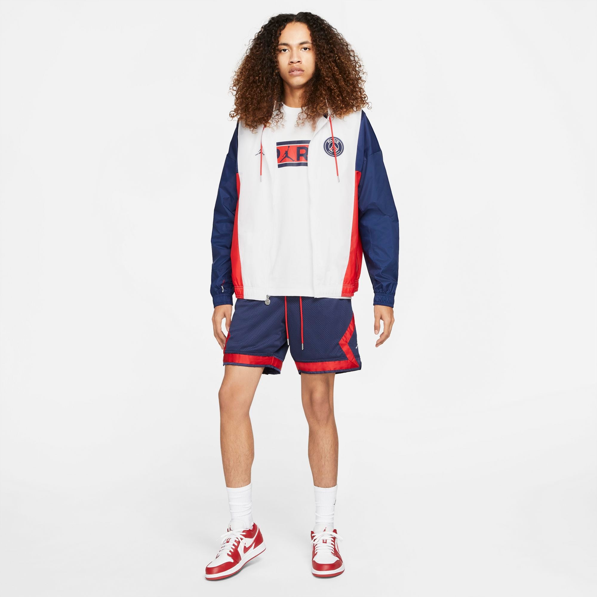 Paris Saint-Germain Men's Nylon Hooded Jacket - DB6487-100-NIKE by Nike | Available at Niky's Sports