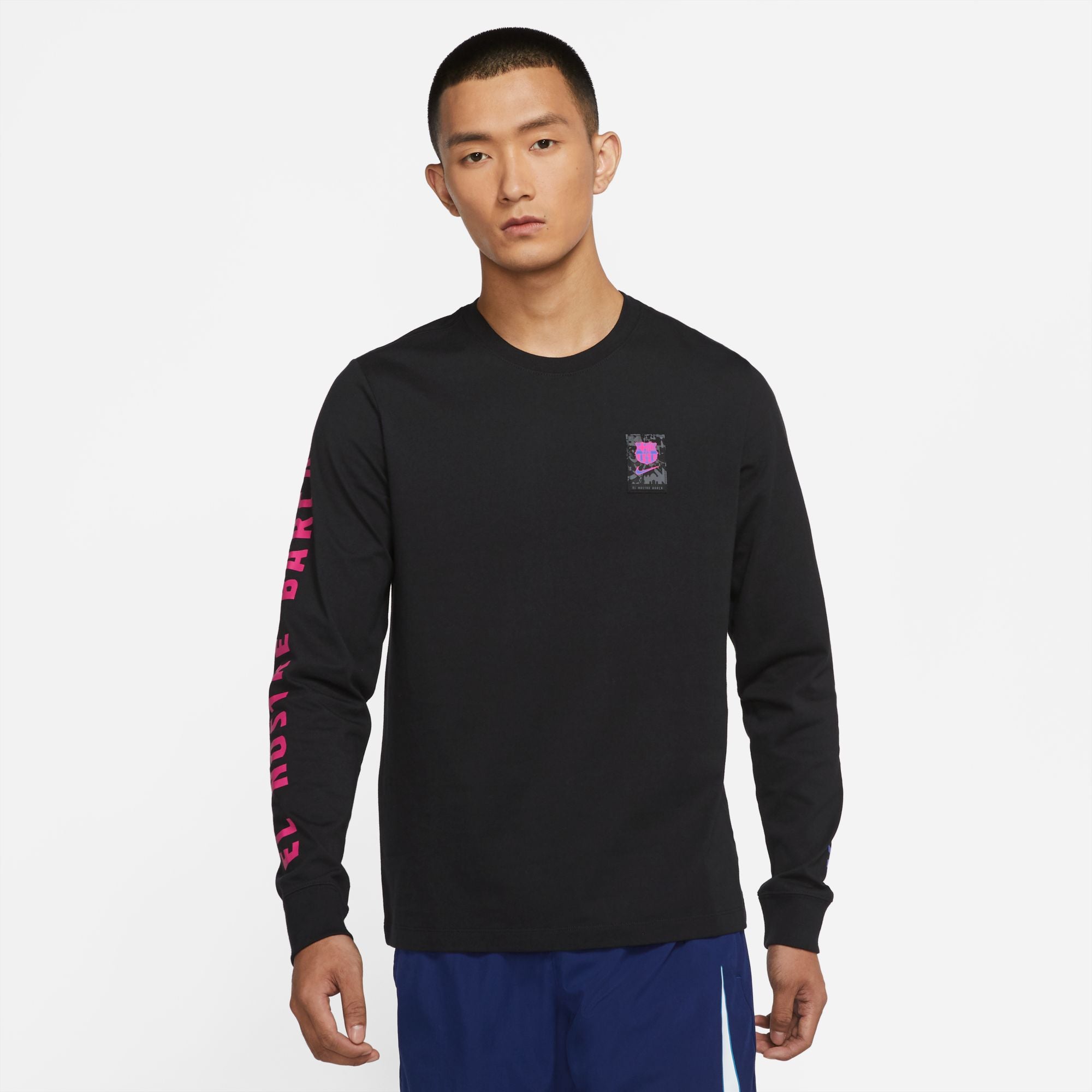 Men's FC Barcelona Crew T Shirt Long Sleeve
