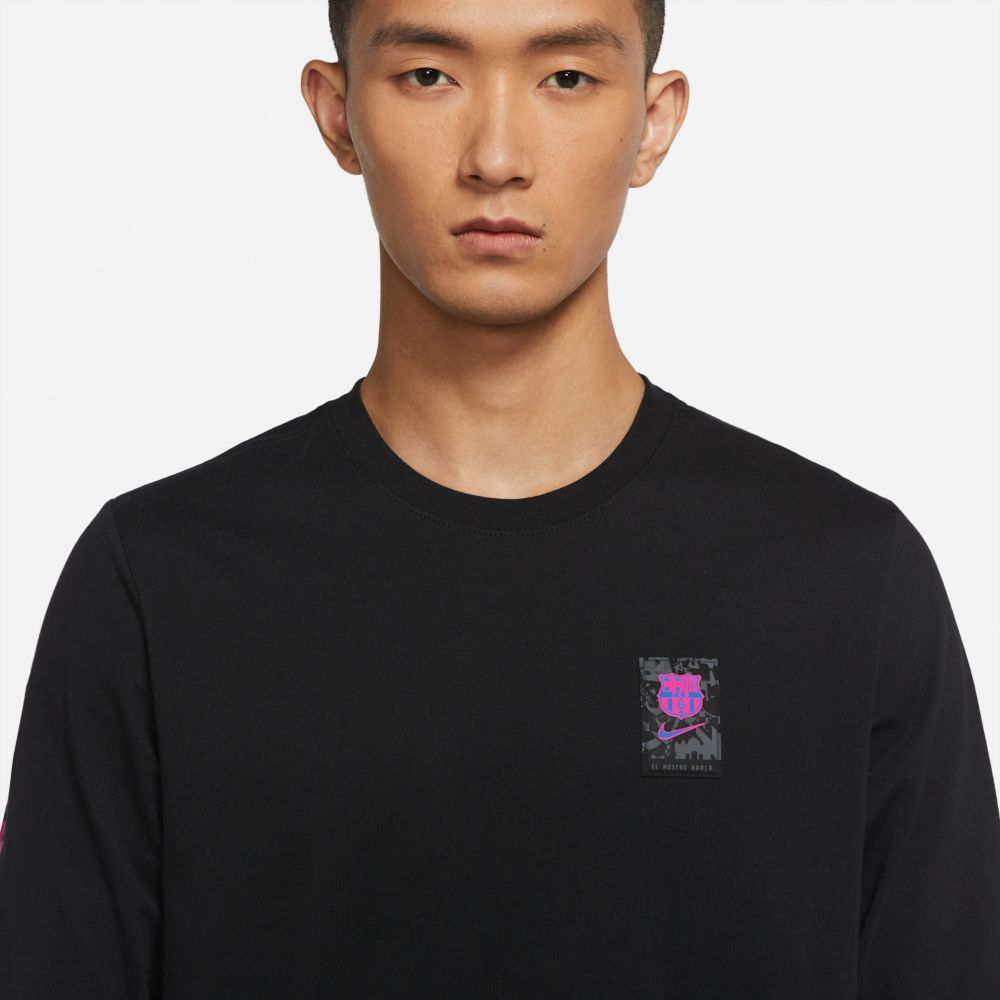 Men's FC Barcelona Crew T Shirt Long Sleeve