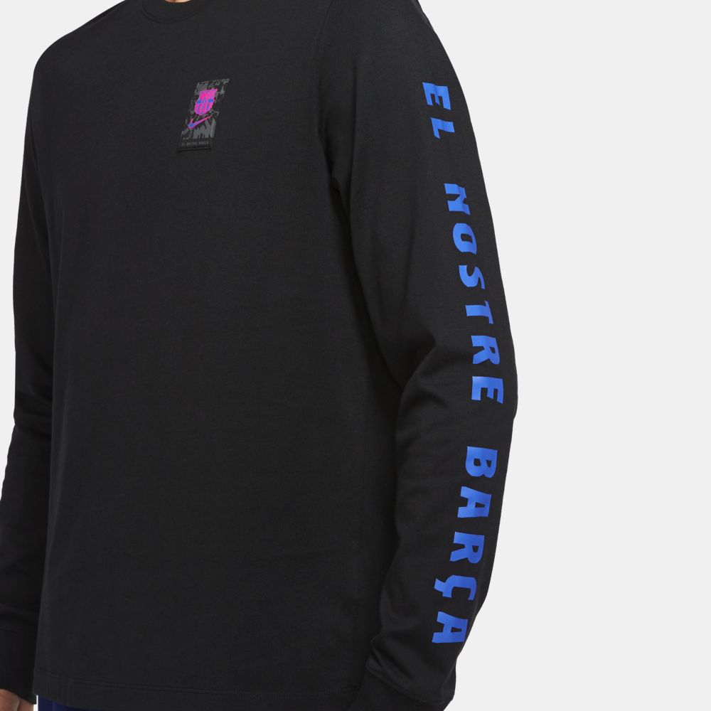 Men's FC Barcelona Crew T Shirt Long Sleeve