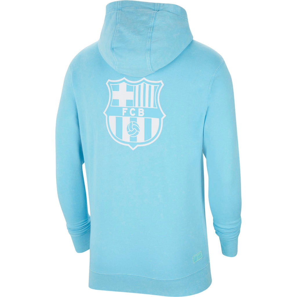 FC Barcelona Men's French Terry Pullover Hoodie - DC7277-425-NIKE by Nike | Available at Niky's Sports