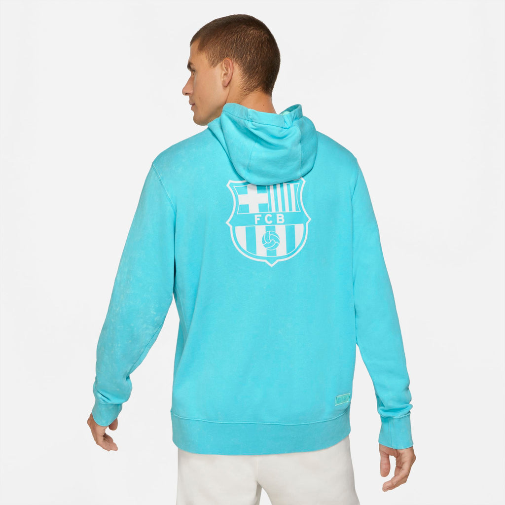 FC Barcelona Men's French Terry Pullover Hoodie - DC7277-425-NIKE by Nike | Available at Niky's Sports