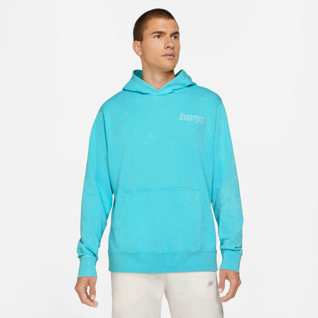 FC Barcelona Men's French Terry Pullover Hoodie - DC7277-425-NIKE by Nike | Available at Niky's Sports
