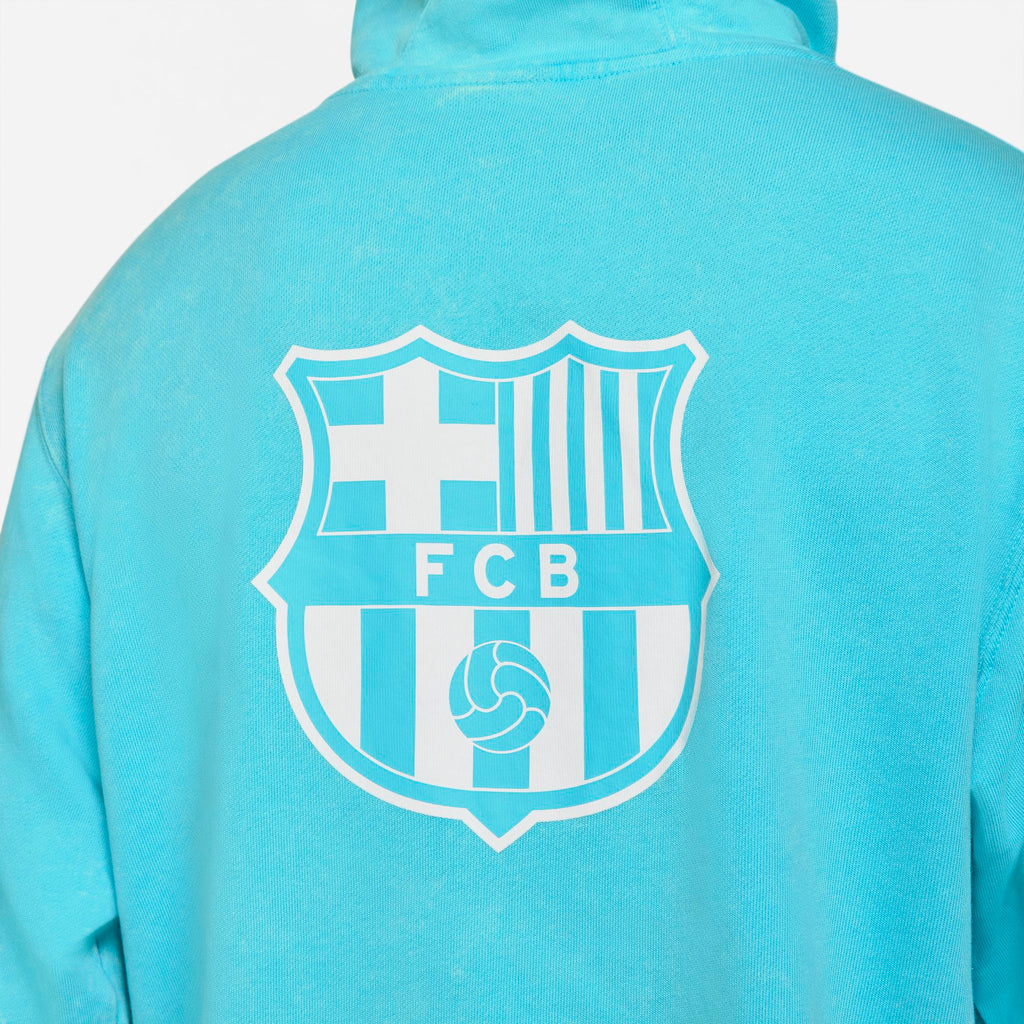 FC Barcelona Men's French Terry Pullover Hoodie - DC7277-425-NIKE by Nike | Available at Niky's Sports