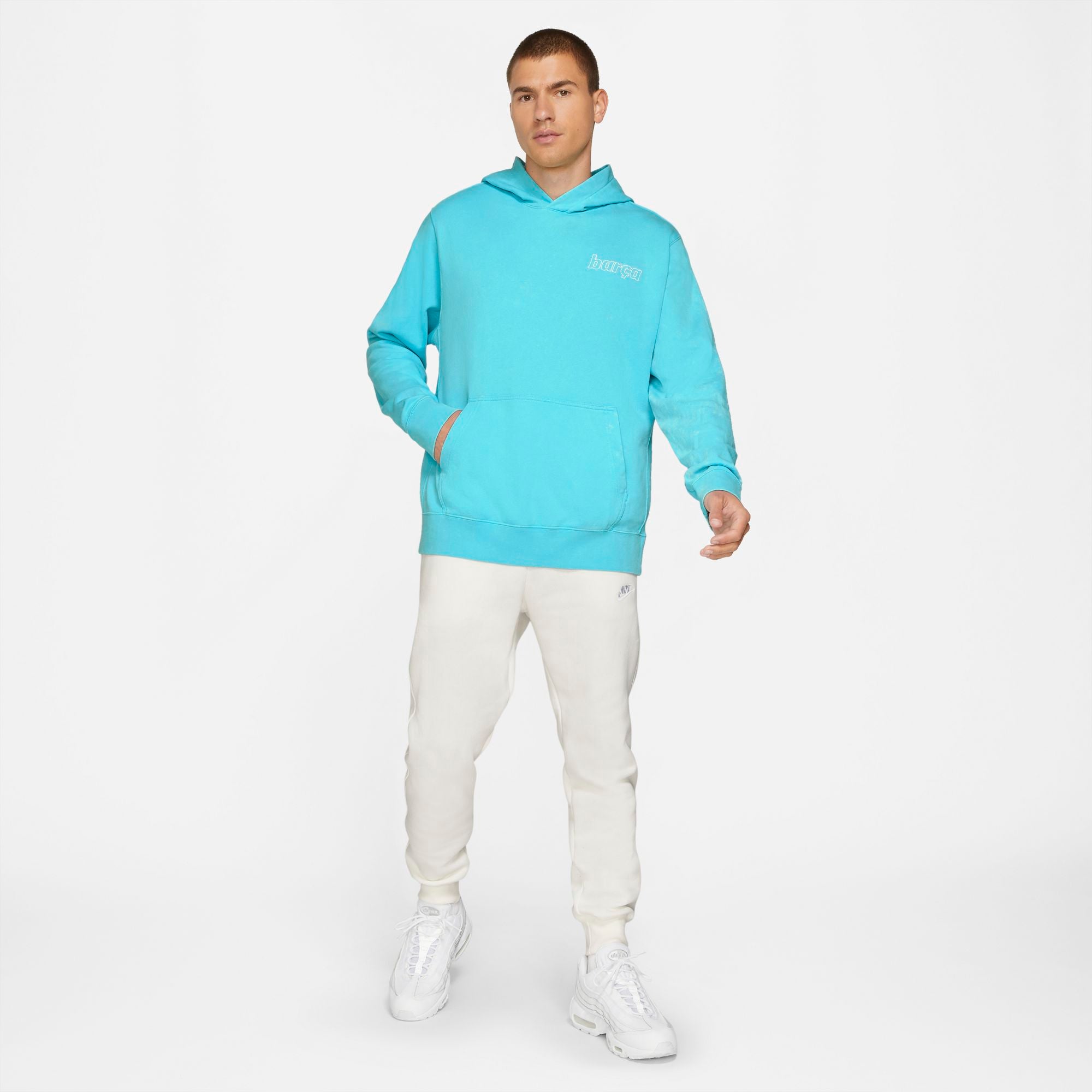 FC Barcelona Men's French Terry Pullover Hoodie - DC7277-425-NIKE by Nike | Available at Niky's Sports