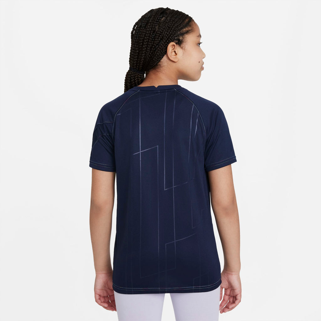 FC Barcelona Away Big Kids' Nike Dri-FIT Pre-Match Soccer Top - DH2039-452-NIKE by Nike | Available at Niky's Sports