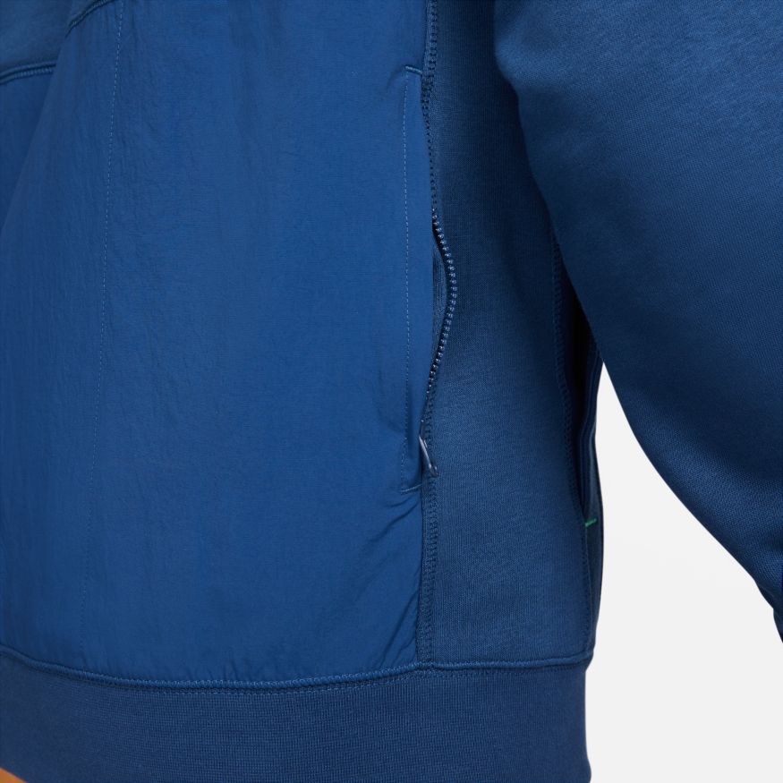 Nike  Brazil Travel Men's Fleece Soccer Hoodie - DH4822-490-NIKE by Nike | Available at Niky's Sports