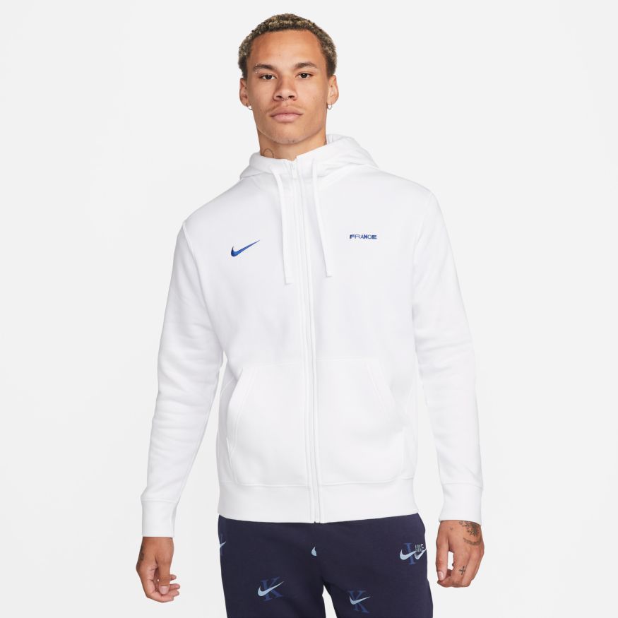 Nike FFF Club Fleece Men&#39;s Full-Zip Hoodie - DH4958-100-NIKE by Nike | Available at Niky&#39;s Sports