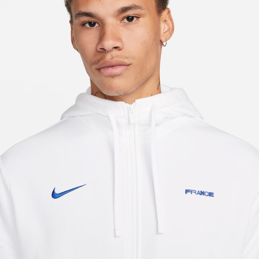 Nike FFF Club Fleece Men's Full-Zip Hoodie - DH4958-100-NIKE by Nike | Available at Niky's Sports